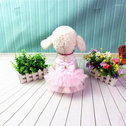 Dog Apparel Cute Bling Puppy Bow Dress Tutu Skirt Pet Cat Luxury Princess Wedding Party Summer Chihuahua Clothes