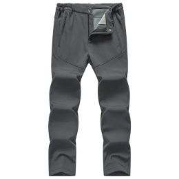 Plus Size 6XL 7XL 8XL Men's Winter Fall Snow Pants Waterproof Insulated Fleece Ski Snowboard Pants Outdoor Cargo Hiking Trousers