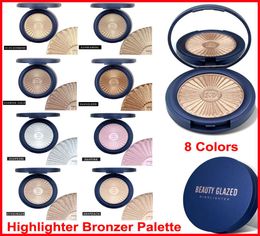 Beauty Glazed Highlighter Powder Palette Bronzer Contour Glow Eyeshadow Blusher Makeup Face Shimmer Skin Brighten Illuminator 8 Co9910426