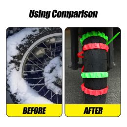Anti-Skid Snow Chains for Motorcycles Bicycles Winter Tyre Wheels Non-slip Cable Ties Motorbike Emergency Tyre Chain Tool
