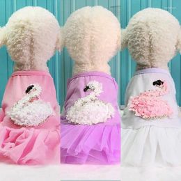 Dog Apparel Factory Direct Sales Pet Clothes Teddy Spring/Summer Swan Fairy Skirt