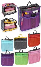 Double Zipper Cosmetic Space Save Bag Inside Bag Large Capacity Soft Polyester Cosmetics Storage Organiser Ladies Makeup Bag1404722