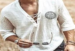 Mens White Tshirt Summer Top Casual Shirt Man Blouse Short Sleeve Cotton Linen Shirts Men Loose Baggy Shirt Silk Chemise Homme 2204294181