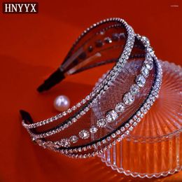 Hair Clips HNYYX Rhinestone Headband Black Luxury Baroque Wide Hoop Fashion Accessories For Women Wedding Party Jewelry A63