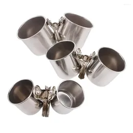 Other Bird Supplies Cage Accessory Stainless Steel Feeding Dish Cups With Clamp For Parrot Anti-gnawing Small Cockatiels