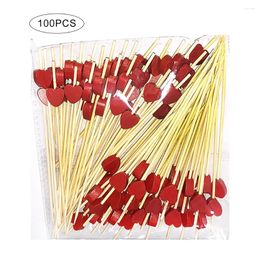 Disposable Flatware Love Cocktail Sticks 100 Counts Toothpicks Party Supplies Frill Finger Food Fruits Sandwich Nibbles