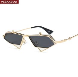 Peekaboo gold steampunk flip up sunglasses men vintage red metal frame triangle sun glasses for women 2019 uv400 Y2006193745912