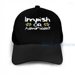 Ball Caps Fashion Impish Or Admirable - The Office Inspired Belsnickel Design Basketball Cap Men Women Print Black Unisex Adult Hat