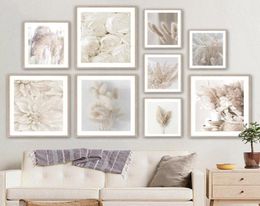 Paintings Beige Reed Dried Flower Canvas Painting Posters And Prints Wall Art Picture Modern Living Room Decoration7482291