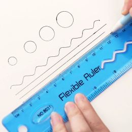 2 Pcs Soft Ruler multicolour student flexible ruler tape measure 30cm Straight Ruler Office School supplies
