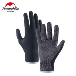 Sports Gloves Naturehike Outdoor Mountaineering Hiking Riding Lightweight Sunscreen Elastic Nonslip Breathable Touch Screen Full Finger Gloves Q240525