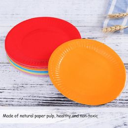 Disposable Dinnerware 50 Packs Plates Dinner Party Plates- 6 Colourful Plate Trays For Banquet Wedding Birthday Supplies