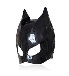 Sexy Cat Mask Sexy Cats Eye Mask Catsuit Costume Black Leather Hood Sexy Lingerie Fancy Dress Cosplay Accessory B03010276668196