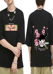 Men039s TShirts Summer Japan Anime One Piece Roronoa Zoro Men Fashion Hip Hop Printed Oversized Cotton T Shirt Boy StreetwearM8098652