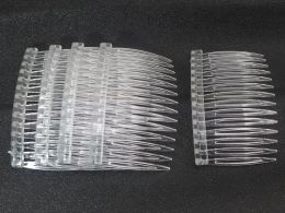 10 Clear Plastic Hair Clips Side Combs Pin Barrettes 70X40mm for Ladies