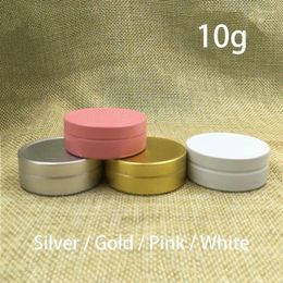 Storage Bottles 10g Aluminium Jar 10ml Gold Silver Pink White Metal Container Cosmetic Skincare Eye Cream Refillable Bottle