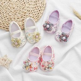 First Walkers Baby shoes childrens Colourful floral princess shoes baby and toddler soft cotton anti slip first step shoes 0-18 months old d240525