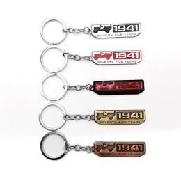 Hot Car Metal SEVENTY FIVE YEARS 1941 Keychain Key Ring Keyfob Accessory Car Key Ring For 1941 Jeep Wrangler Renegade Grand