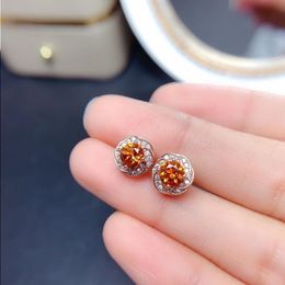 Flower cut 1ct Topaz Stud Earring 100% Real 925 sterling silver Jewellery Engagement Wedding Earrings for Women Bridal Gift Deihe