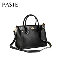 Totes Selling Vintage Natural Cow Leather Women's Handbag Luxury Large Capacity Commuter Office Lady Shoulder Bag Business Tote