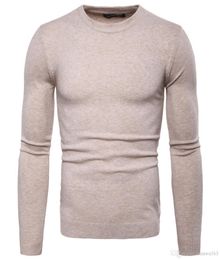 Slim Fit Pulver Sweater Mens039 Топы моды с длинным рукавом экипаж Высококачественный кашемировый вязаный вязаный