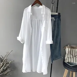 Women's Blouses Spring Summer Sun Protection Clothing Loose White Long Shirt Ladies Shirts Women Fashion Casual Blouse Tops Female Cardigan