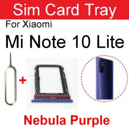 New SIM Card Tray Slot Holder For Xiaomi Mi Note 10 Pro Mi Note 10 Lite Memory Reader Adapter Replacement Parts + Pin