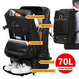 Backpack Travel Multifunction Men 70L Outdoor Camping Backpacks Luggage Waterproof With Shoes Bag Shouler Laptop Mochilas X245C