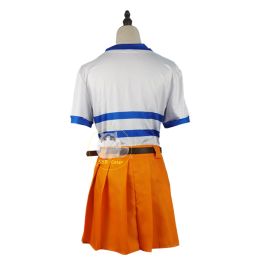 Movies One Piece Anime Nami Cosplay Costume Nami Uniform Shirt Skirt Nami Wig Halloween Party Performance Wear Clothing Womens