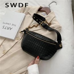 Waist Bags Chain Bag Women Leather Fanny Pack Crossbody Chest Mini Belt Fashion Girl Phone Purse