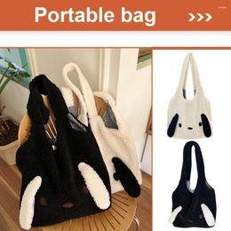 Shoulder Bags Plush Commute Bag Cute Autumn Winter Fluffy Shopping Animal Pattern Large Capacity Soft Casual Fashion For Holiday Party