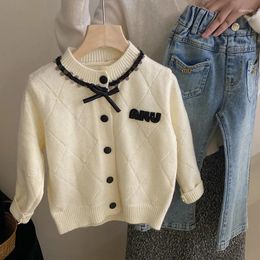 Clothing Sets Kids Toddler Girl Coat Cardigan Sweater Jeans Baby Boutique Clothes Knitted Wear