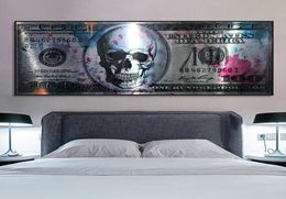 Skull Dollar Money Art Canvas Posters And Prints 100 Dollars Wall Pictures Modern Creative Canvas Painting For Living Room Decor8684349