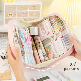 Kawaii Pencil Case Large Capacity Ladies Cosmetic Makeup Bag Pen Pouch Box For Girls Japanese Korean Schools Offices Supplies