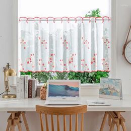Curtain 100x60cm Tulle Short Curtains For Kitchen Cabinet Door Bedroom Coffee Flower Pattern Summer Home Window Decor Acces