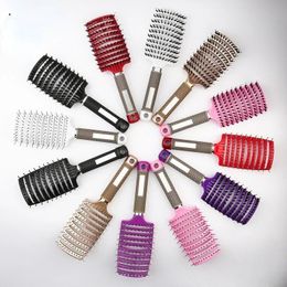2024 Hair Brush Scalp Massage Comb Hairbrush Bristle Nylon Women Wet Curly Detangle Hair Brush for Salon Hairdressing Styling Tools - for