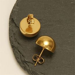 Stud Earrings Stainless Steel Design Metal Hollow Semi-round Ball Studs Fashion For Women European And American Fine Jewellery