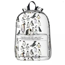 Backpack Transparent Penguins! Backpacks Boy Girl Bookbag Students Cartoon Kids Rucksack Laptop Shoulder Bag Large Capacity