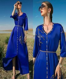 Casual Dresses Dubai Luxury Rhine Abaya Fashion Party Maxi Dress Moroccan Evening Gowns Muslim Women Loose Robe Kaftan VestidosCasual6410695