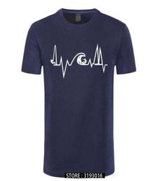 Sea heartbeat surf life T shirts men Sailing electric pulse funny Tshirt youth Casual brand tshirt Plus size 2106299209467