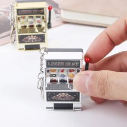 Retro Mini Fruit Slot Machine Birthday Lucky Jackpot Keychains Creative Gift Toy Safe Coin Operated Games Gambling Arcade Model