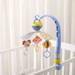 Mobiles# Baby crib bell hanging toy for newborns aged 0-12 months wooden crib mobile music speaker toy 360 degree rotating bed bell bracket Q240525
