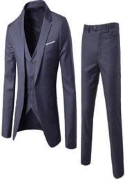 Men039s Tracksuits Suits Business Male Blazer 2021 Casual Suit Set Wedding Dress Men Groom TuxedosJacketPantVest Big Size 93832802