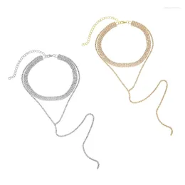 Chains Exquisite Choker Necklace With Flowing Fringe Ornament For Weddings And Parties 40GB