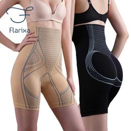 Waist Tummy Shaper Flarixa Seamless High Waist Shaping Panties Womens Shorts Hip Lift Body Shaper Slimming Underwear Safety Pants Boxer Briefs Q240525