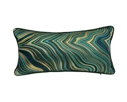 Contemporary Soft Woven Geometric Waist Pillow Case 30x50 cm Home Living Deco Sofa Car Chair Dark Green Lumbar Cushion Cover Sell 5998070