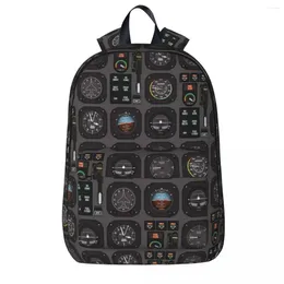 Backpack Pilot Flight Instruments Backpacks Large Capacity Student Book Bag Shoulder Travel Rucksack Waterproof Children School