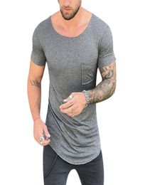 2018 Summer Fashion New Men Muscle T Shirt ONeck Short Sleeve Tops TShirt Casual Slim Fit Male Tee Shirts Homme White Gray3325261