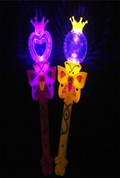 Whole Novelty Kids Light Flashing Princess Fairy Magic Wand Sticks Girls Party Favor Cheer Supplies 1977 V27122773