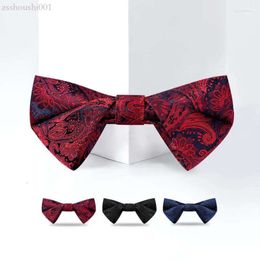 Bow Ties 2022 Designer Brand Retro Bowtie For Men Italian Style Groom Wedding Party Butterfly Tie Polyester Silk Two Layer Gift Box 0fda